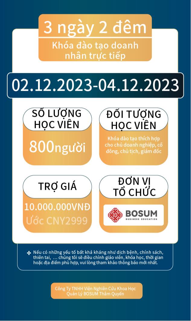 Khóa đào tạo doanh nghiệp dành cho CEO 3 ngày 2 đêm Bosum tại Landmark ...