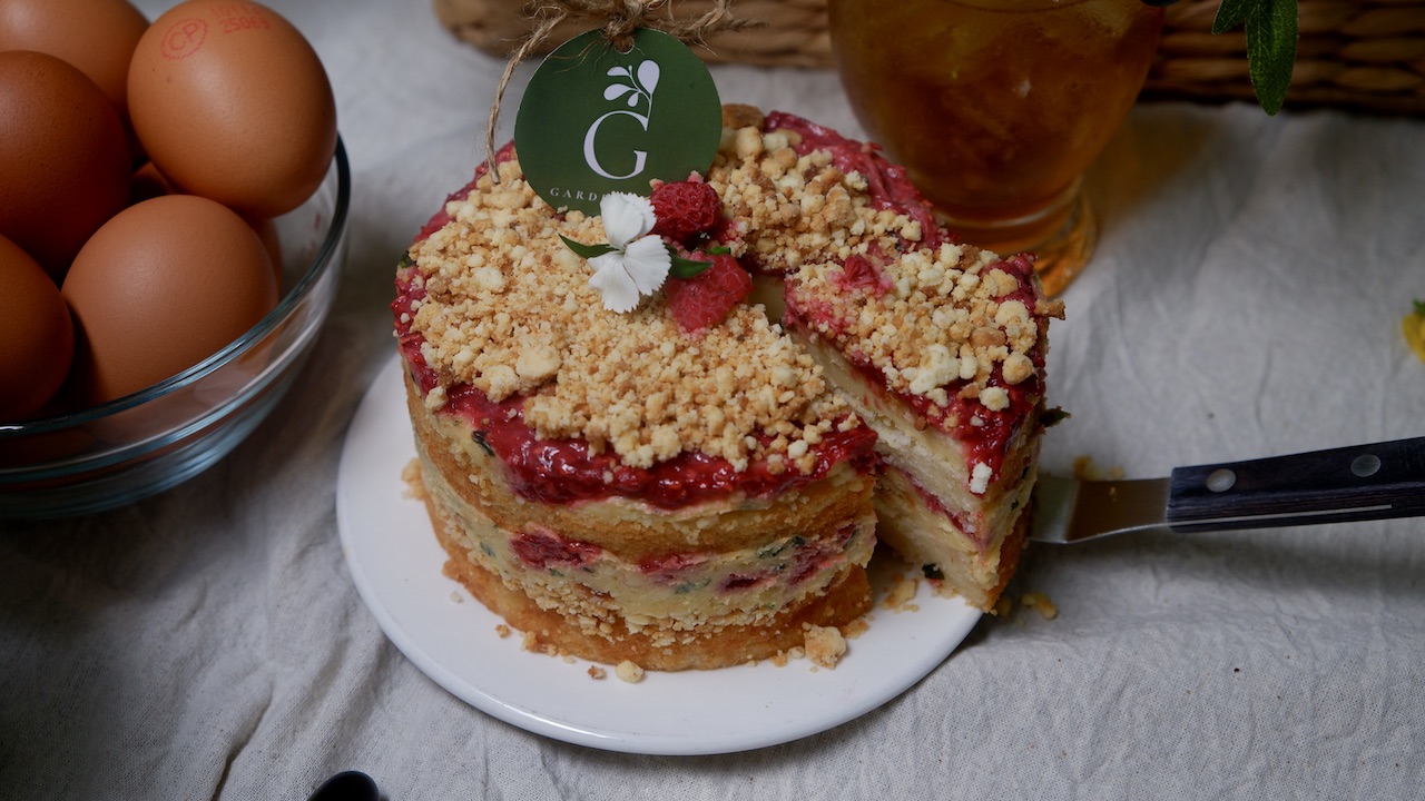 Poster ART WORKSHOP "MOMOFUKU STYLE BASIL RASBERRY CAKE"